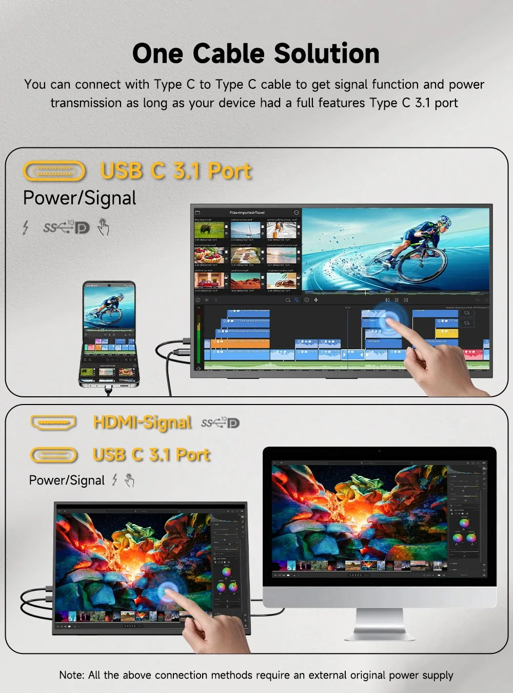 23.8 Inch 120Hz Large Portable Touchscreen Monitor