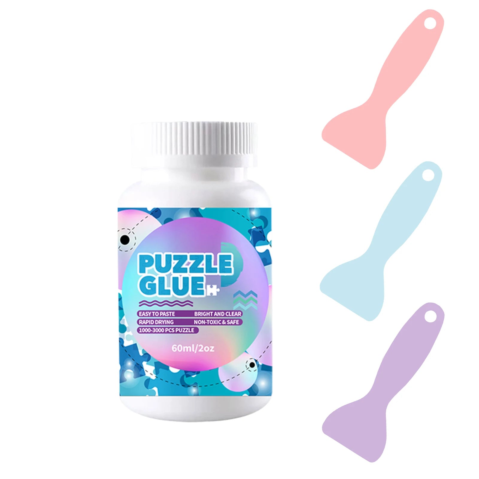 Jigsaw Puzzle Glue with Applicator Laminates and Preserves Finished Jigsaw Puzzles