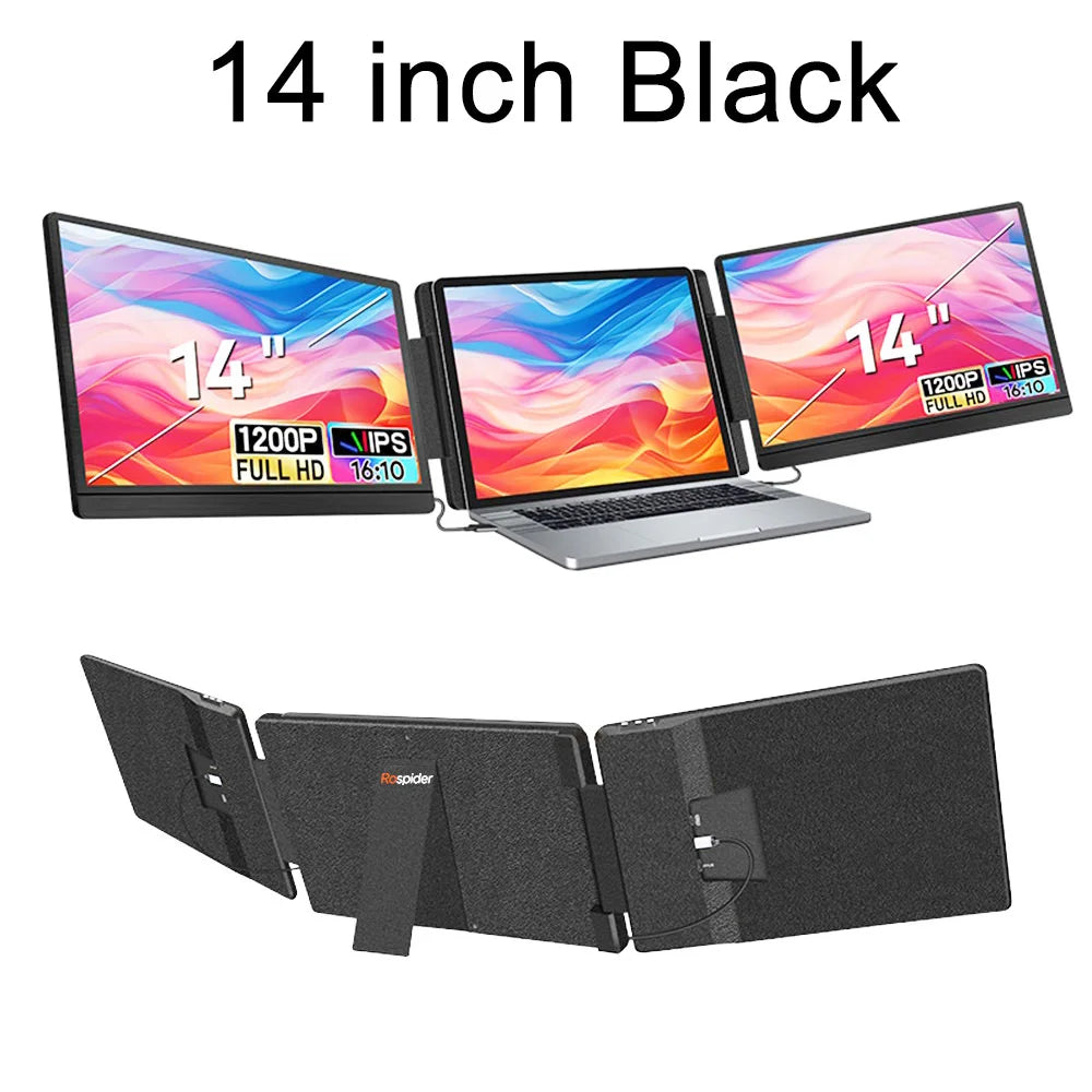 14 to 16 Inch Dual Screen Extender Display FHD IPS Triple Expandable Monitors