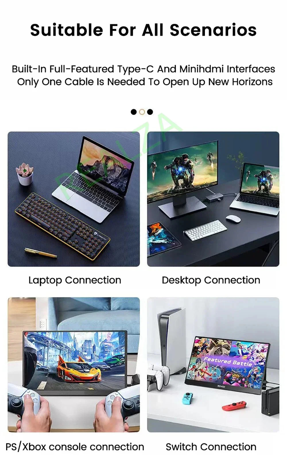 Portable Monitors 21.5/23.8/24.5 Inch 100sRGB Gaming phone Mobile Laptop Extender Second Screen