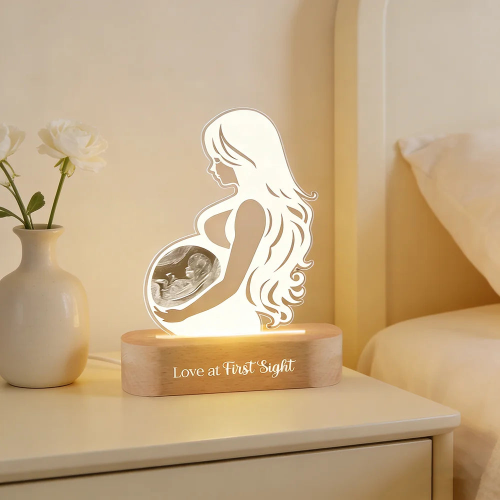 Acrylic Night Light Personalized Ultrasound Picture Mothers Day Gift For Pregnant Mom Expectant Parents Bedroom decor