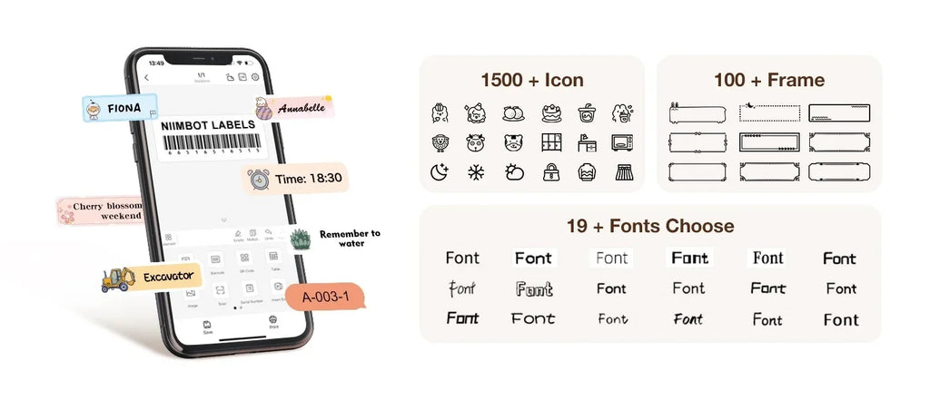 Portable Mini Printer Thermal Adhesive Sticker Label Printer Inkless Label Maker For Mobile Label
