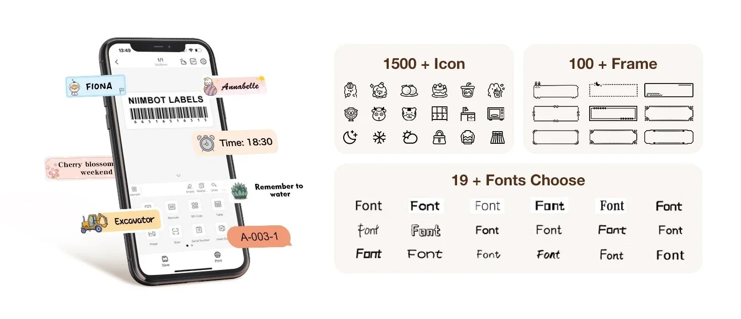 Portable Mini Printer Thermal Adhesive Sticker Label Printer Inkless Label Maker For Mobile Label