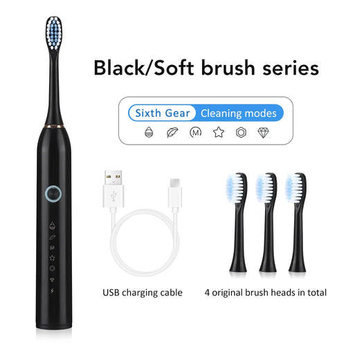 Six Modes Electric Ultrasonic Toothbrush Soft