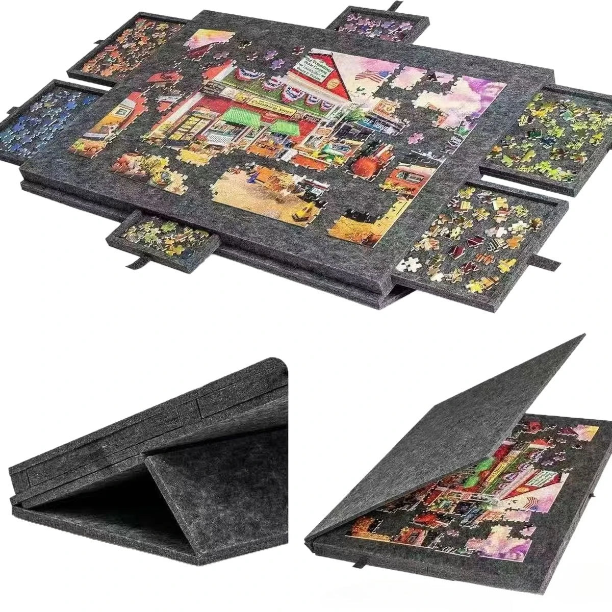 1000-1500pcs Puzzle Board with 6 Sliding Drawers
