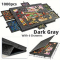 1000pcs Puzzle Board W/6 Sliding Drawers