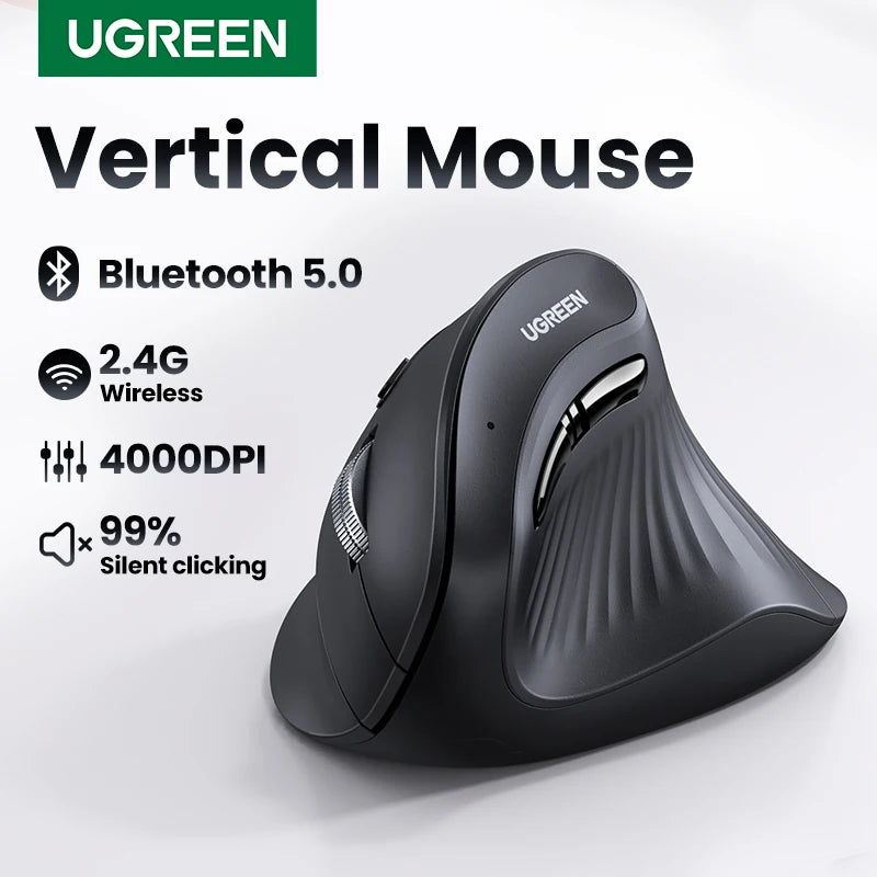 Vertical Mouse Wireless Bluetooth  6 Mute Buttons for MacBook Tablet Laptops Computer PC