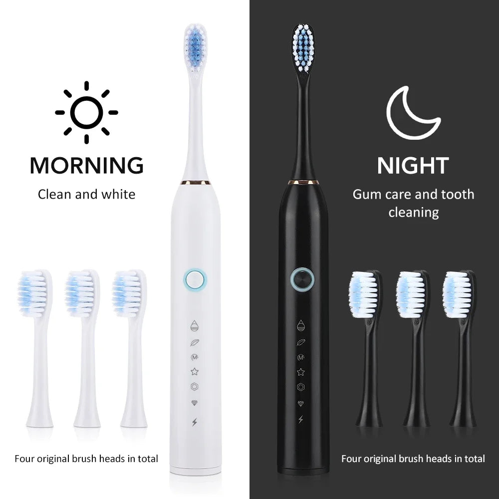 Six Modes Electric Ultrasonic Toothbrush Soft