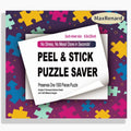 6 Sheets Jigsaw Puzzle Glue Sheets, Self Adhesive Puzzle Saver Stickers with 2 Hooks, for Thousand Pieces
