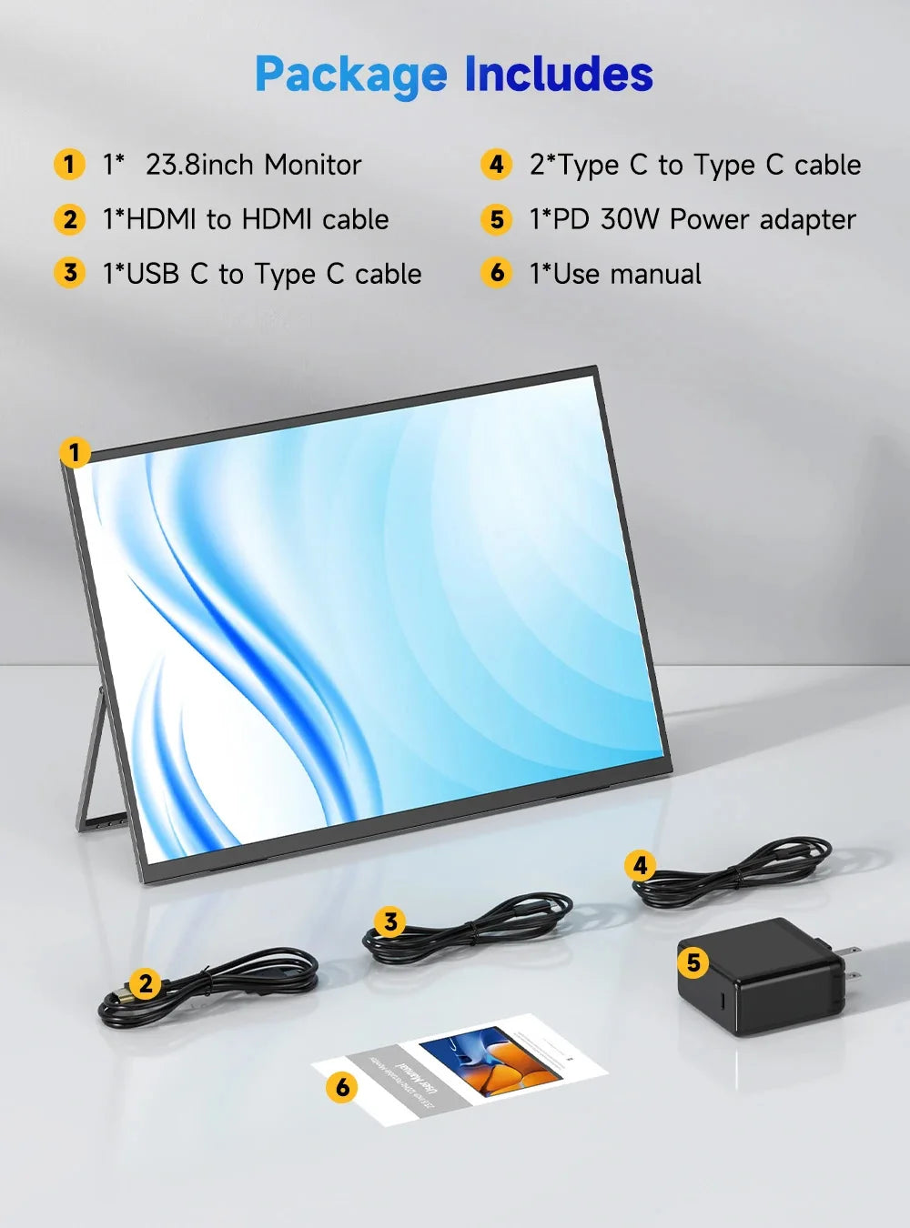 23.8 Inch 120Hz Large Portable Touchscreen Monitor