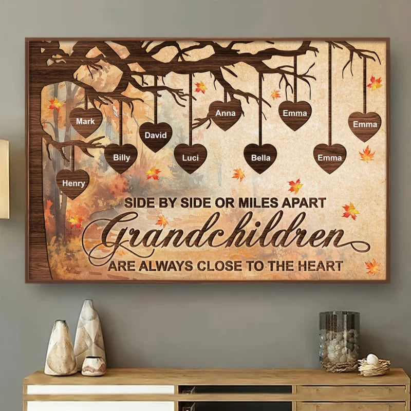 Personalized Family Tree Canvas Painting Custom Family Member Name Canvas Wall Art