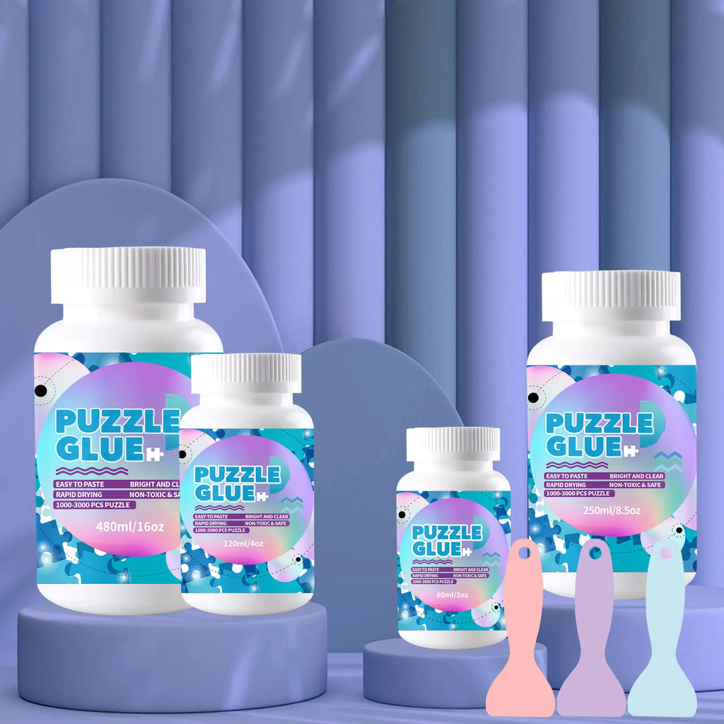 Jigsaw Puzzle Glue with Applicator Laminates and Preserves Finished Jigsaw Puzzles