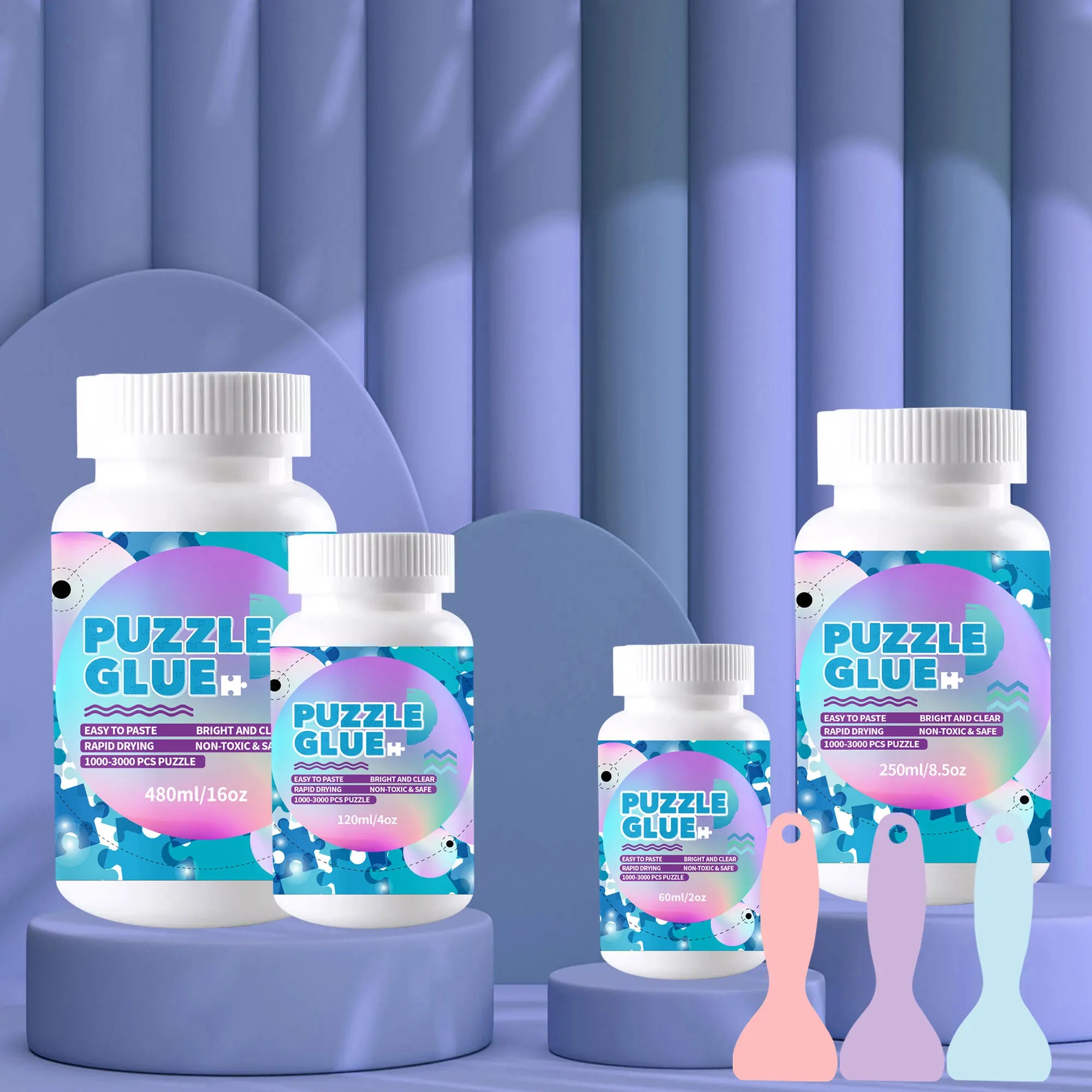 Jigsaw Puzzle Glue with Applicator Laminates and Preserves Finished Jigsaw Puzzles