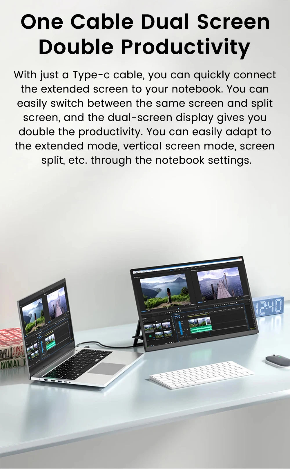 Portable Monitors 21.5/23.8/24.5 Inch 100sRGB Gaming phone Mobile Laptop Extender Second Screen