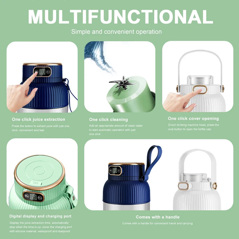 Portable Juicer Blender Fruit Juicer 1000ML USB Charging