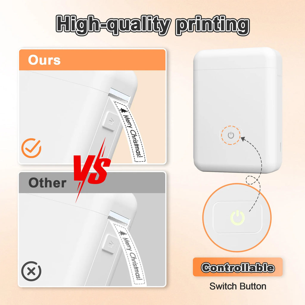 Mini Portable Thermal Label Maker Wireless Bluetooth Stickers Handheld Labeling Machine