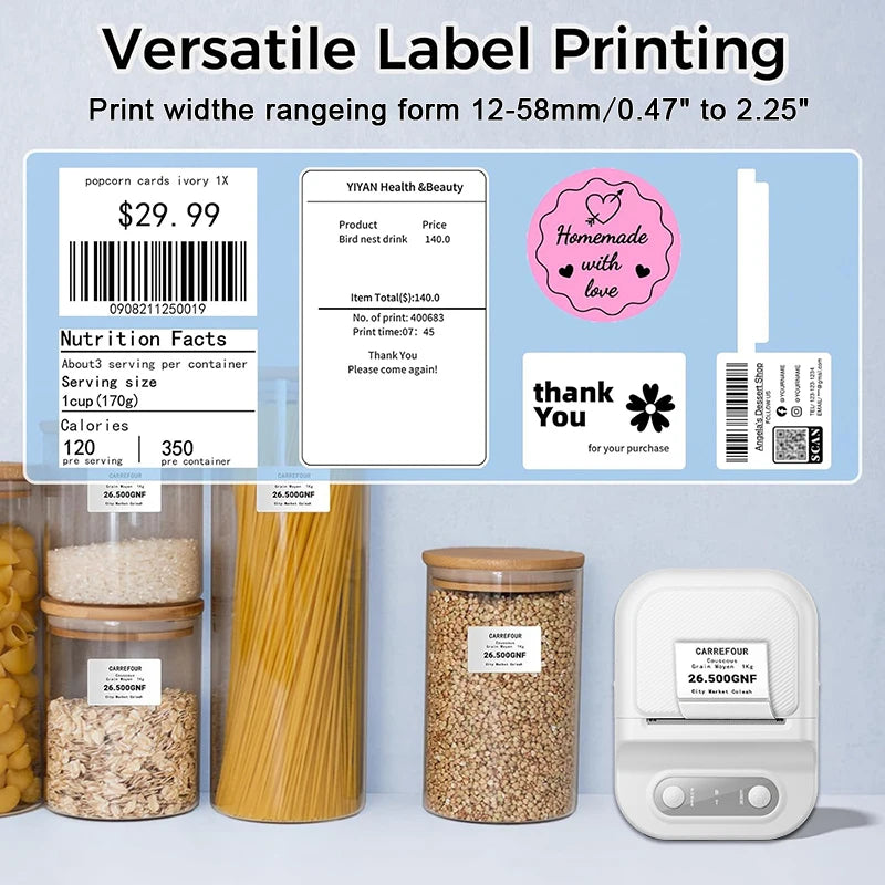 Mini Thermal Label Printer Self adhesive Paper & Inkless
