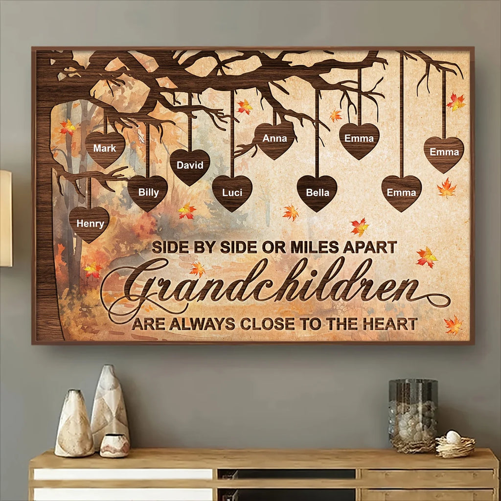 Personalized Family Tree Canvas Painting Custom Family Member Name Canvas Wall Art