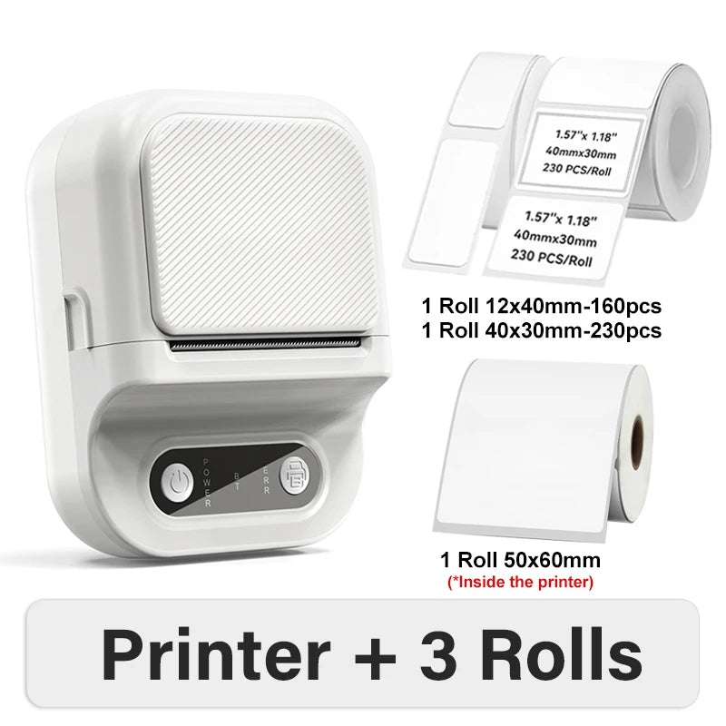 Mini Thermal Label Printer Self adhesive Paper & Inkless