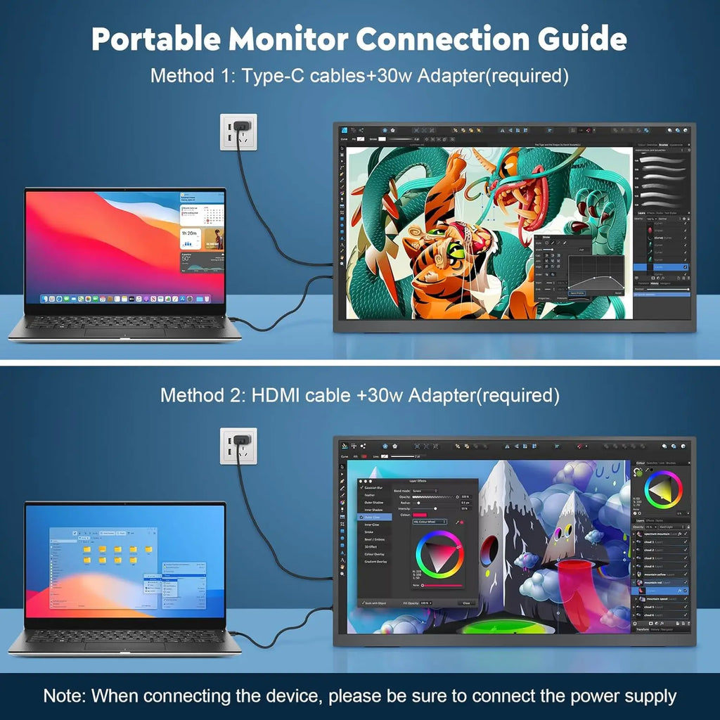 Portable Monitors 21.5/23.8/24.5 Inch 100sRGB Gaming phone Mobile Laptop Extender Second Screen