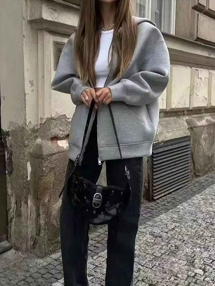 Women's Street Zipper Hoodi Oversized