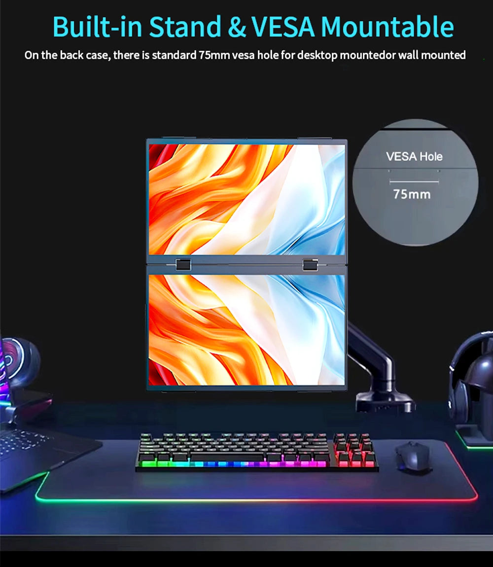 18.5" Dual Touch Portable Monitor Non touch Optional 100Hz 1080P FHD