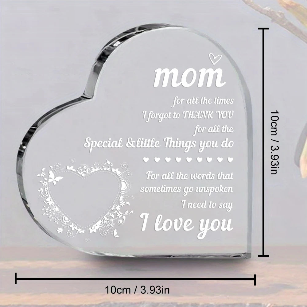 transparent gift Presents From Daughter son for my best Dad heart Gift For my father home bedroom Ornaments Birthday gift