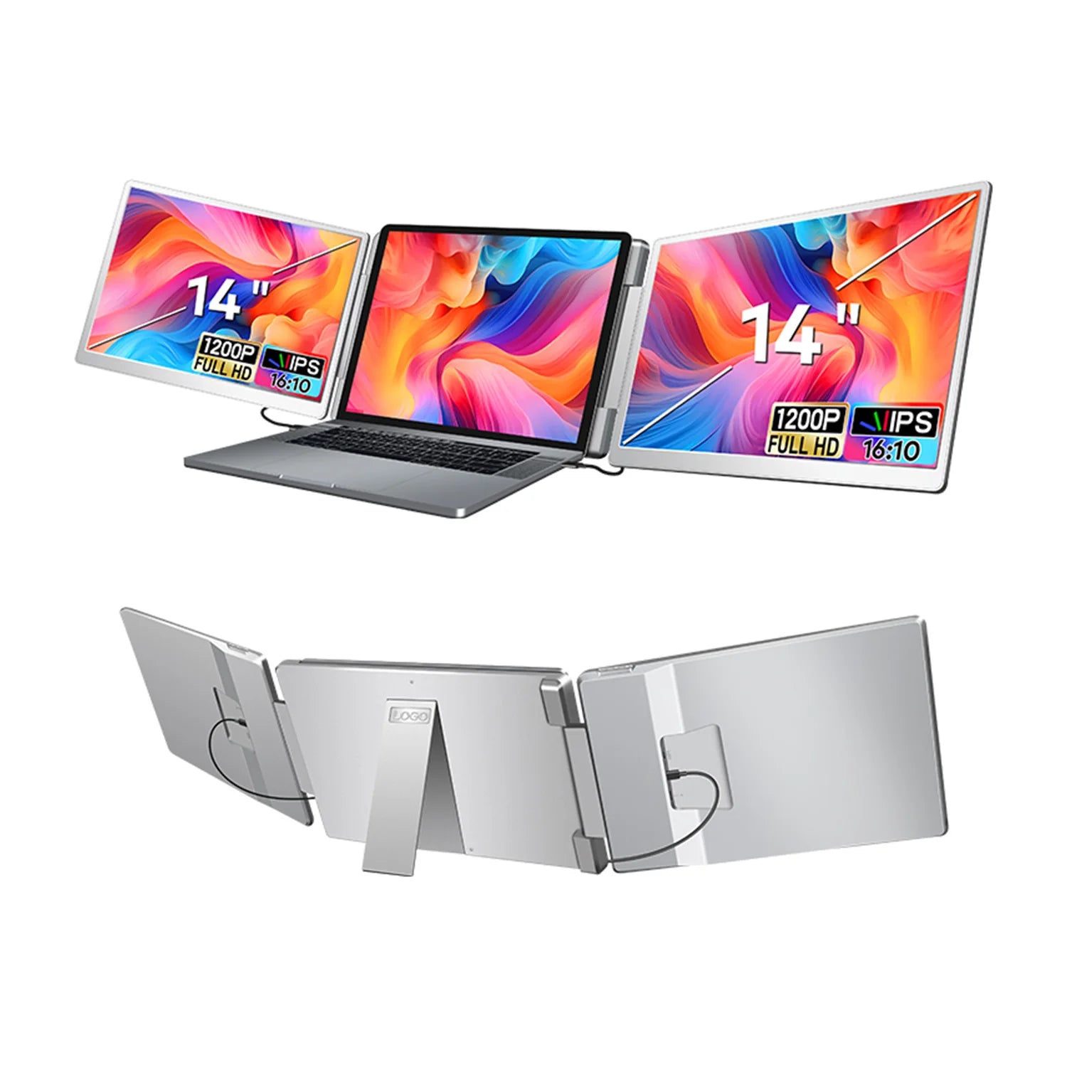 14 Inch Portable Monitor Dual screens For PC/Phone/PS4/PS5/Switch1/Switch2/Xbox