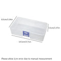 5 transparent plastic storage boxes