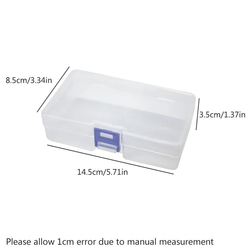 5 transparent plastic storage boxes