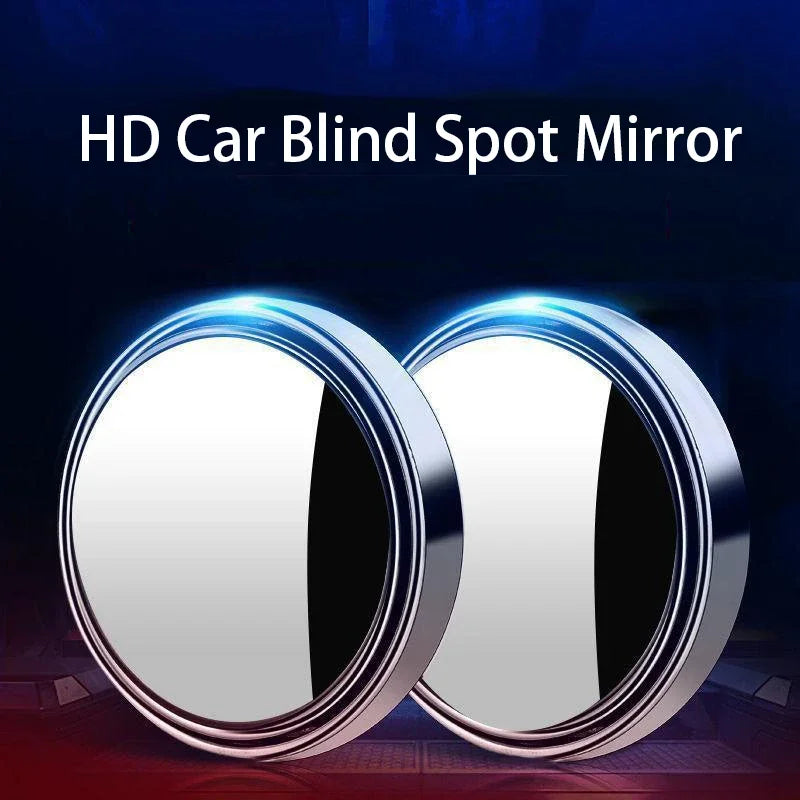 2Pcs Round Frame Convex Blind Spot Mirror Safety Driving