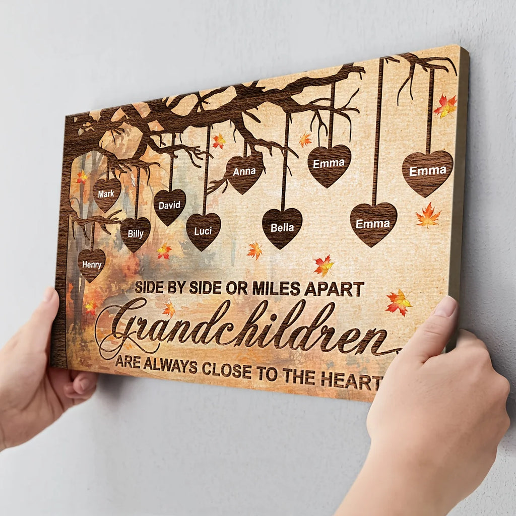 Personalized Family Tree Canvas Painting Custom Family Member Name Canvas Wall Art