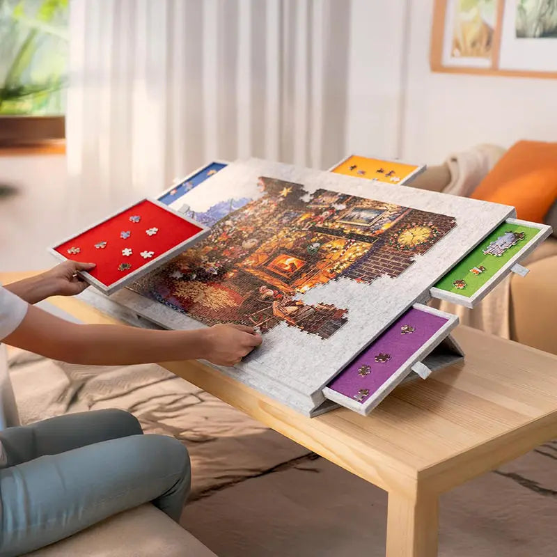 1000-1500pcs Puzzle Board with 6 Sliding Drawers