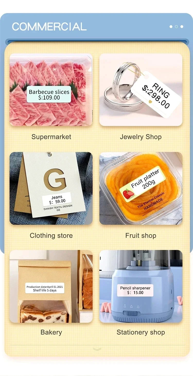 Portable Mini Printer Thermal Adhesive Sticker Label Printer Inkless Label Maker For Mobile Label