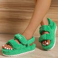 Thick Sole Slide Sandals for Women, Soft Plush Platform Slides