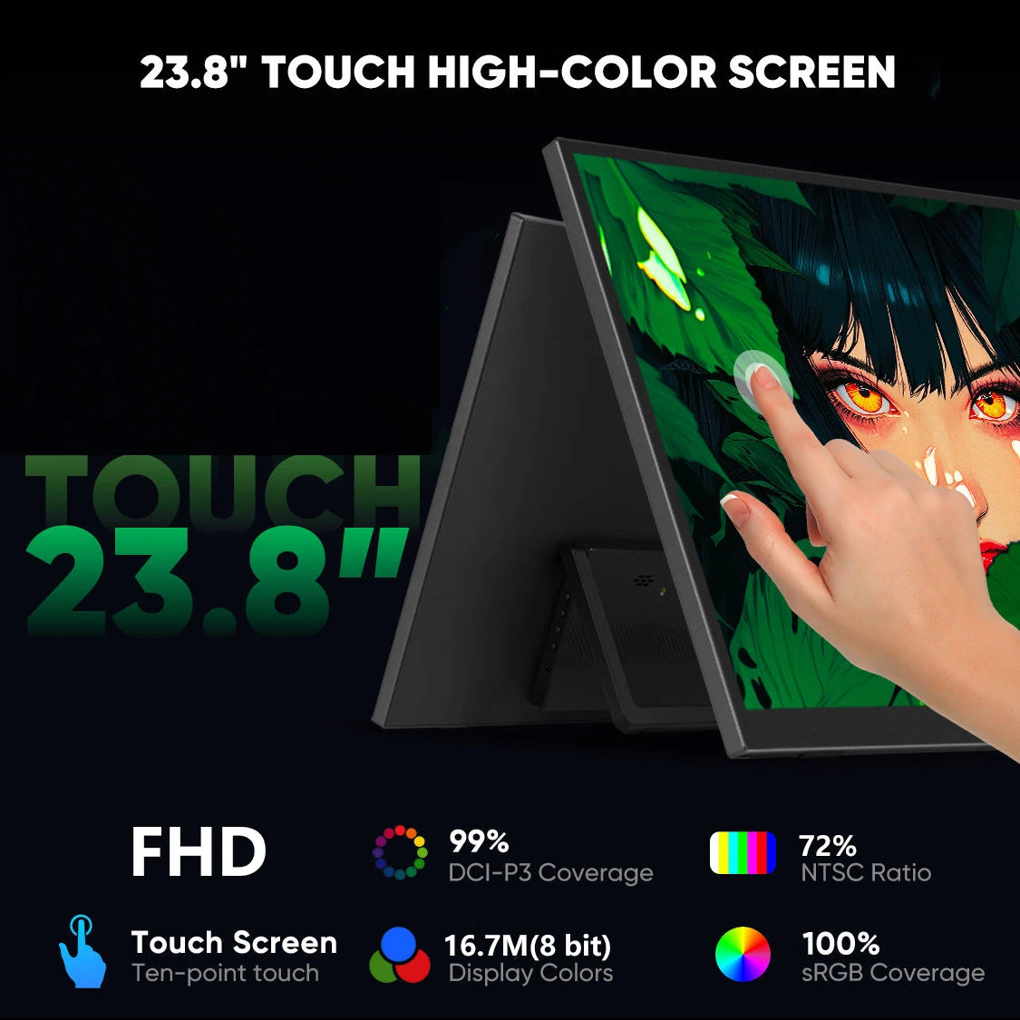 23.8 Inch 120Hz Large Portable Touchscreen Monitor