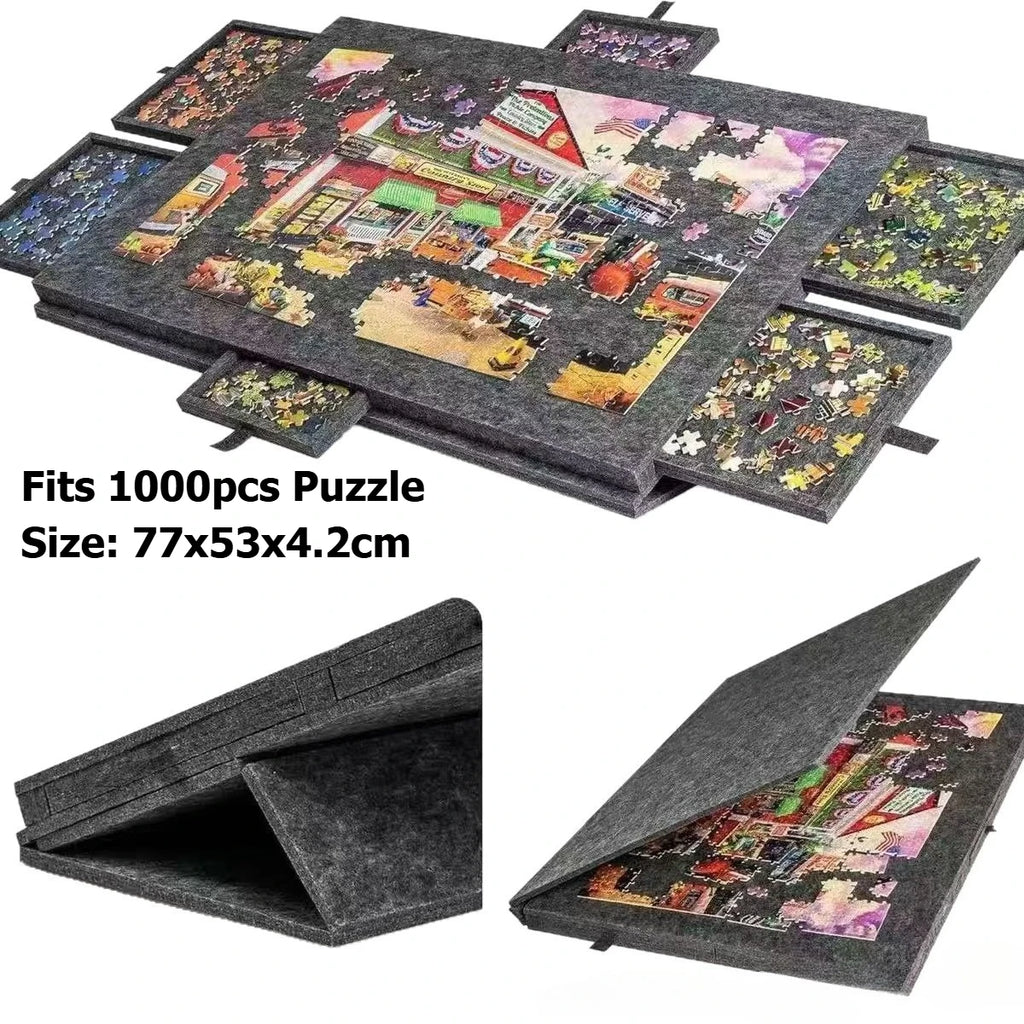 1000-1500pcs Puzzle Board with 6 Sliding Drawers
