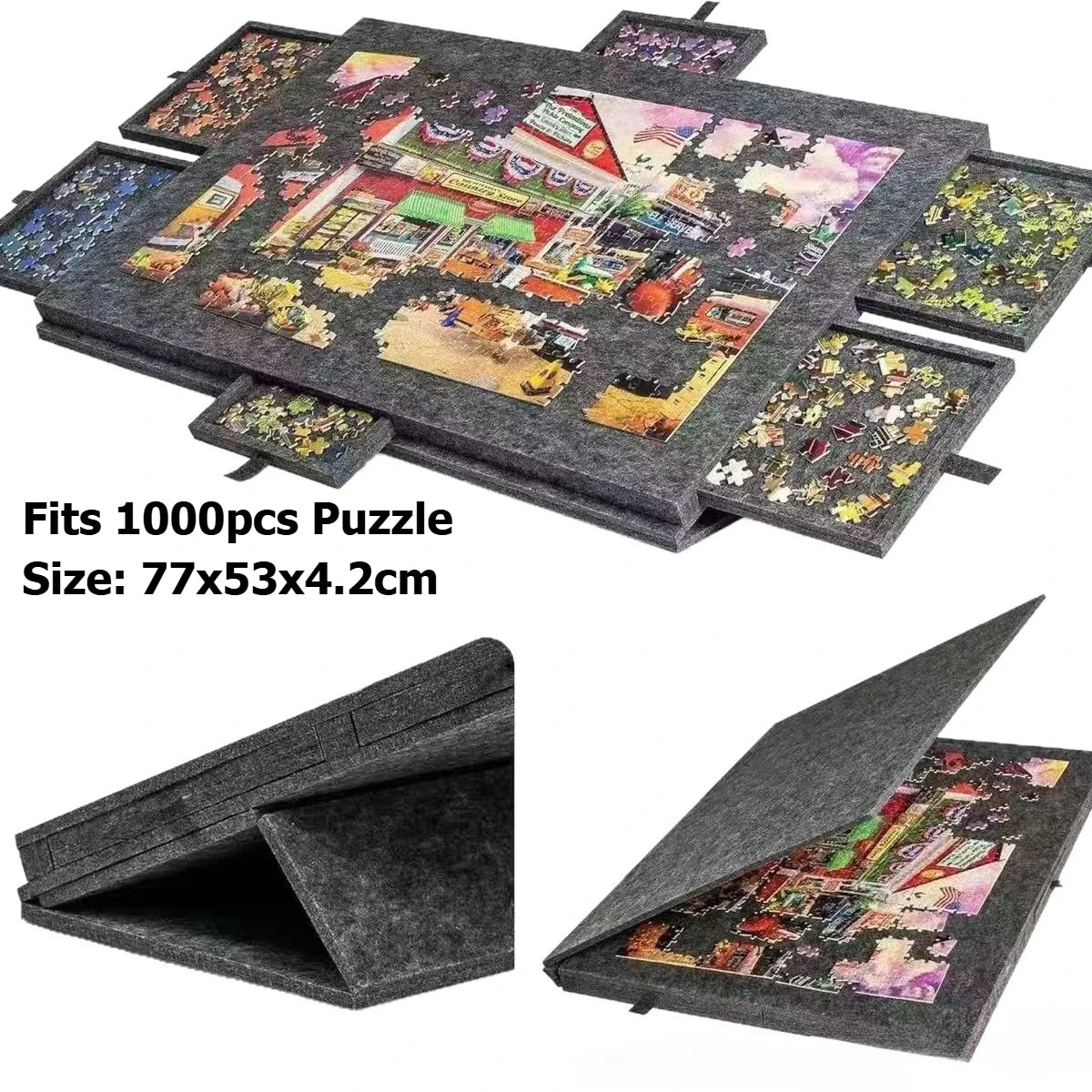 1000-1500pcs Puzzle Board with 6 Sliding Drawers