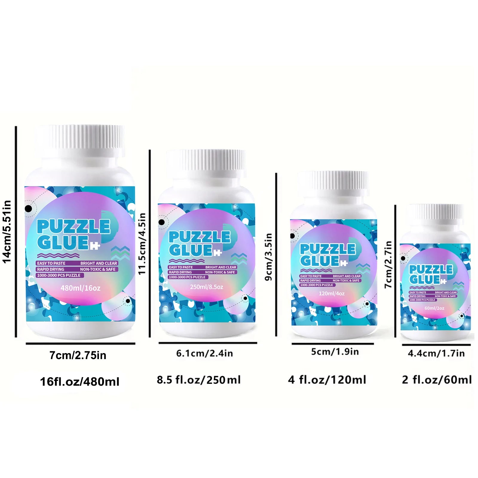 Jigsaw Puzzle Glue with Applicator Laminates and Preserves Finished Jigsaw Puzzles
