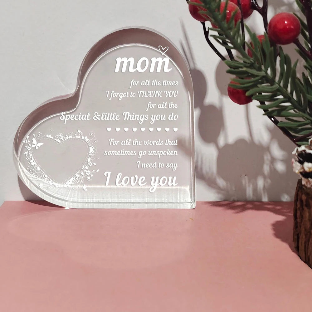 transparent gift Presents From Daughter son for my best Dad heart Gift For my father home bedroom Ornaments Birthday gift