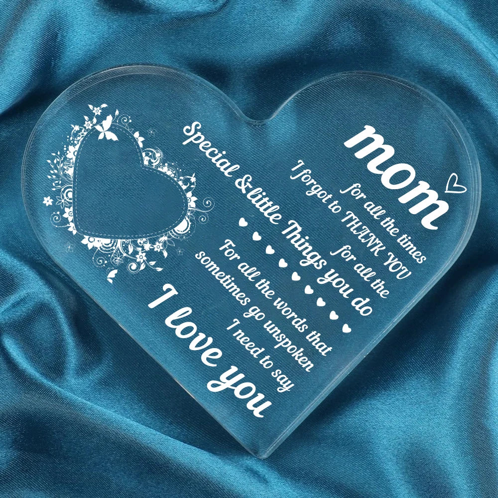 transparent gift Presents From Daughter son for my best Dad heart Gift For my father home bedroom Ornaments Birthday gift