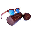 Handcrafted Brazilian Pear Wood Sunglasses Ice Blue Polarized Lenses