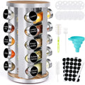20 Spice Rack Organizer with Jars, 360° Rotating Seasoning Tower for Cabinet Countertop