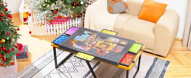 1000-1500pcs Puzzle Board with 6 Sliding Drawers