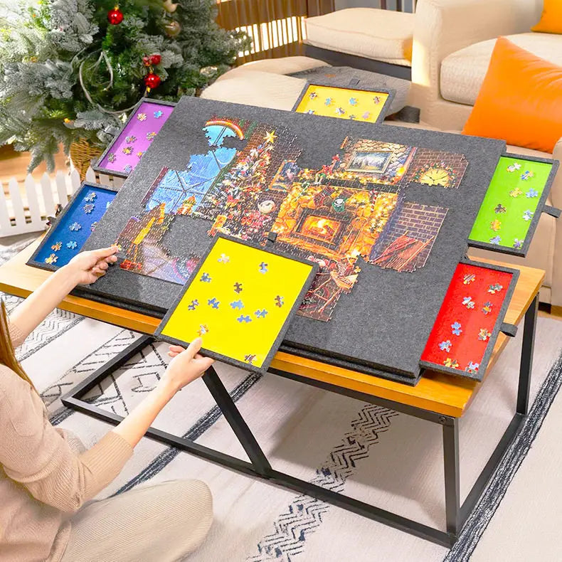 1000-1500pcs Puzzle Board with 6 Sliding Drawers