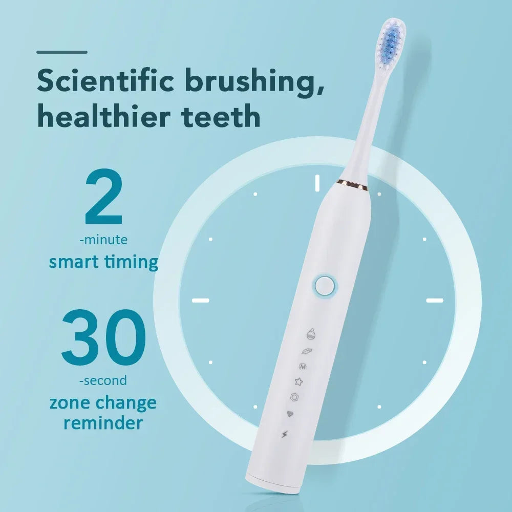 Six Modes Electric Ultrasonic Toothbrush Soft