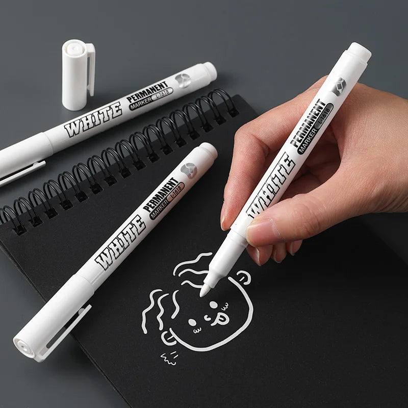 1/2/3PCS Waterproof Metal Marker Permanent White Paint