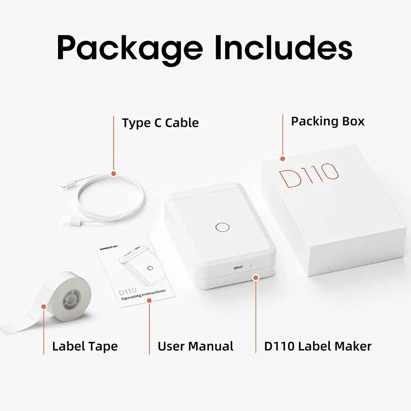 Portable Mini Printer Thermal Adhesive Sticker Label Printer Inkless Label Maker For Mobile Label
