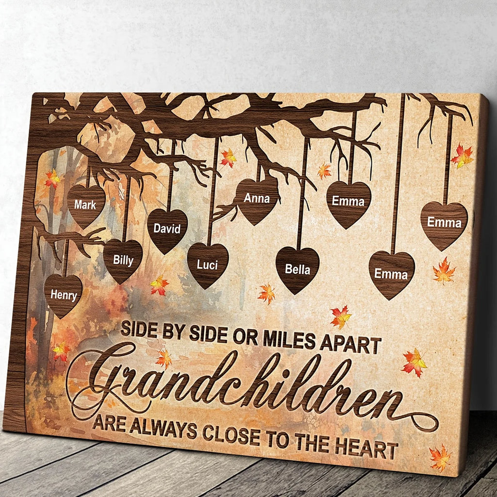 Personalized Family Tree Canvas Painting Custom Family Member Name Canvas Wall Art