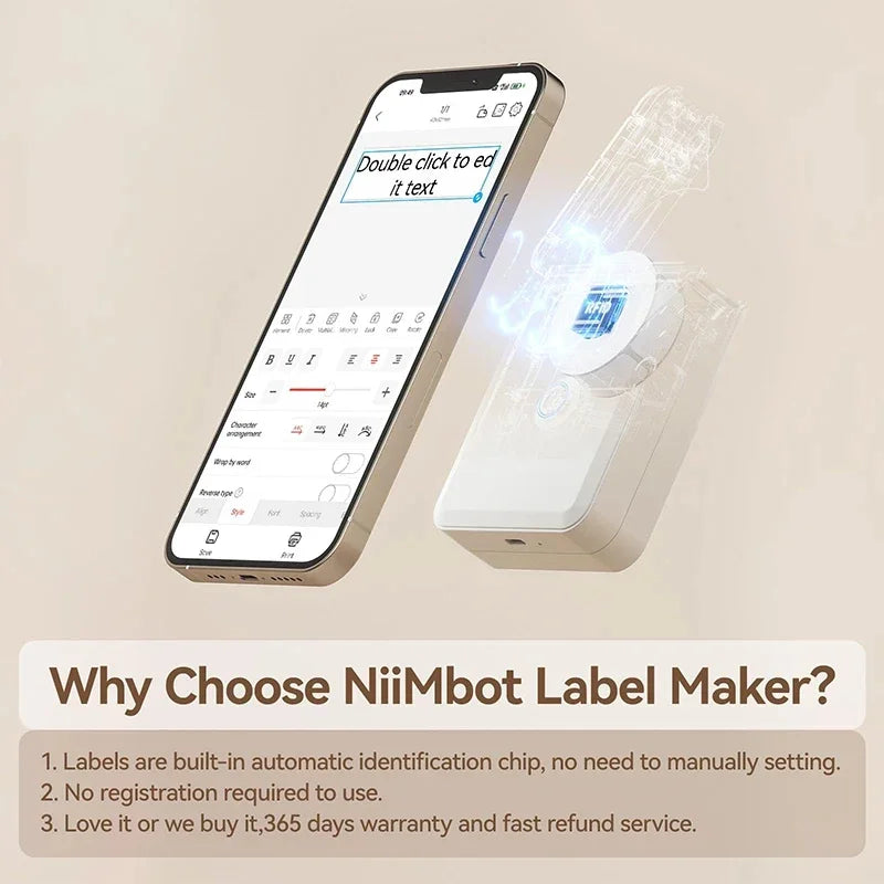 Portable Mini Printer Thermal Adhesive Sticker Label Printer Inkless Label Maker For Mobile Label